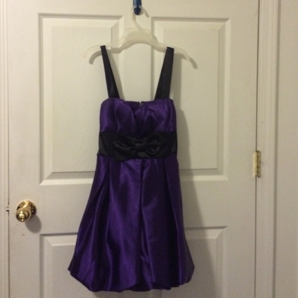 Purple and black silk dress
