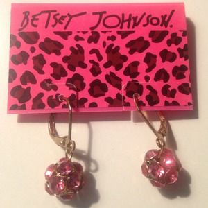 Betsy Johnson pink ball earrings