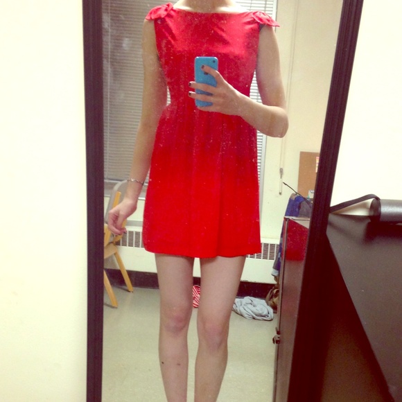 Romwe Red Dress with Bows