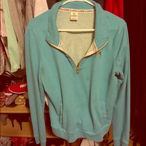 VS pink half zip sweatshirt
