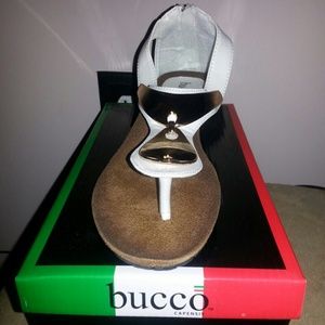 Bucco capensis white wedge sandals