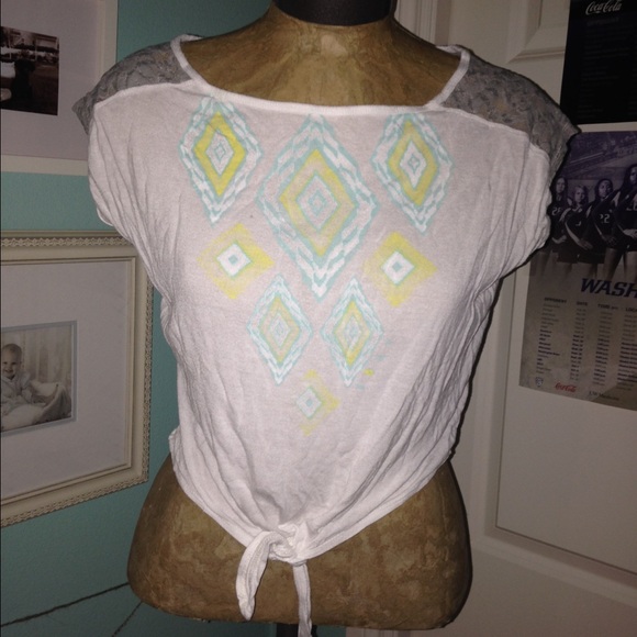 Pacsun Grey Lace Top - Picture 1 of 4