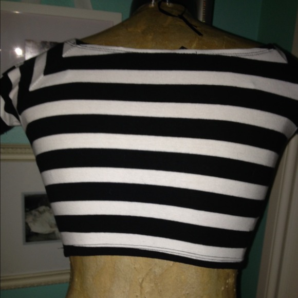 Black and White Crop Top - Picture 3 of 3