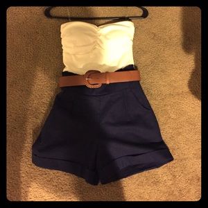 Sleeveless romper shorts