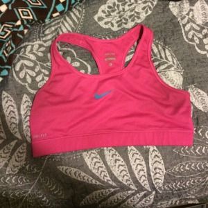 Hot pink nike pro sports bra