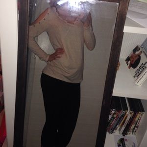 Beige studded long sleeve