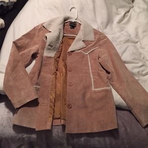 Tan suede leather jacket