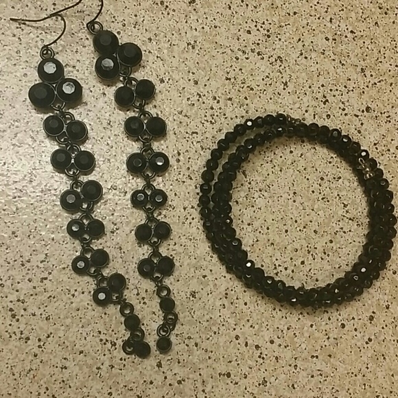 Earrings and cuffs together