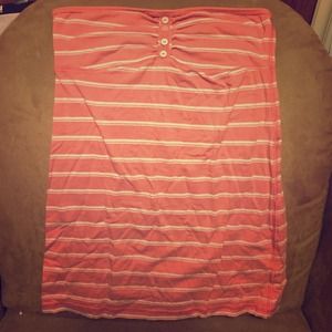 Cute Faded Pink Striped Tube Top Sz S