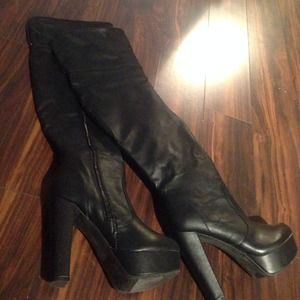Knee high platform boots