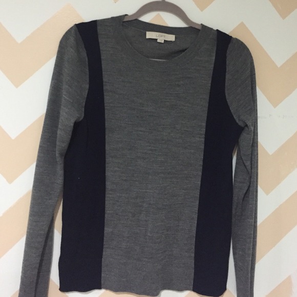 Grey/navy LOFT sweater