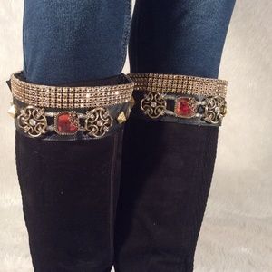 Handmade Elegant Jeweled Boot Cuffs