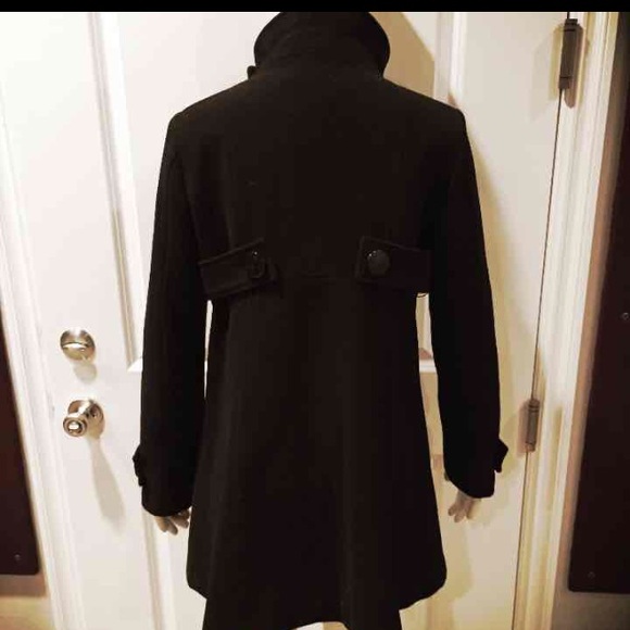 bebe - Bebe Black Wool Winter Peacoat Jacket M from