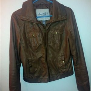 Light brown leather jacket!