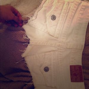 Joey cut off white shorts