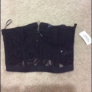 Black lacy bustier
