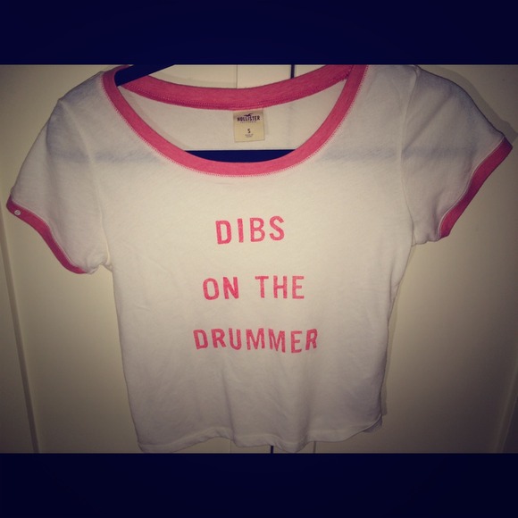 Cropped "Dibs On The Drummer" t-shirt