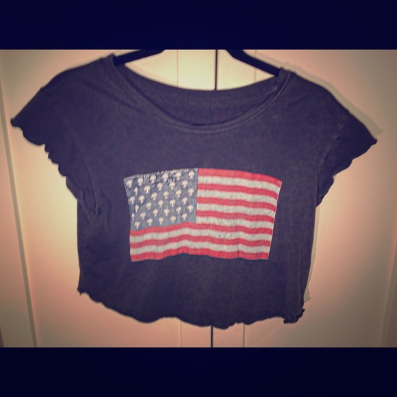 Cropped American Flag T-Shirt