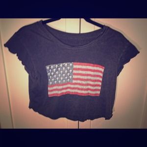 Cropped American Flag T-Shirt