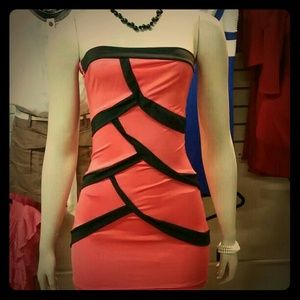 Orange & Black Cocktail Dress
