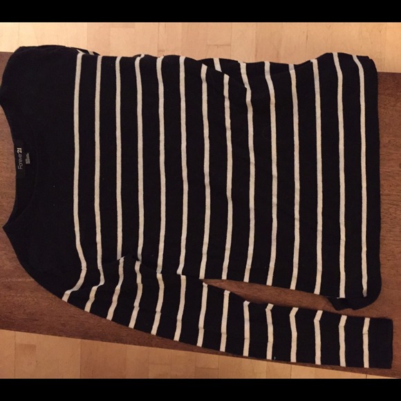 Black and white striped long sleeve sweater.