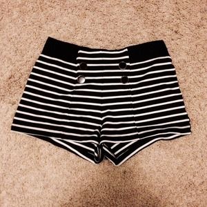 B&W Striped Nautical Booty Shorts