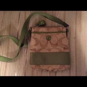 Green/ Brown Coach Crossbody Bag
