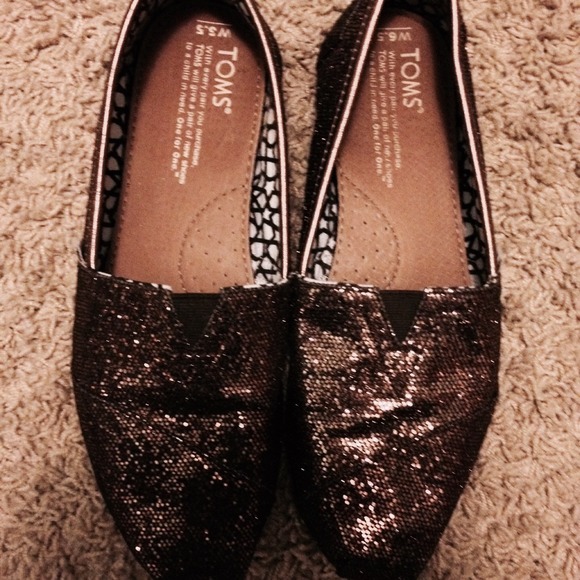Sparkly Bronze Toms Shoes