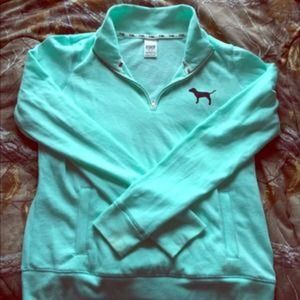 Victoria's Secret Pink Aqua Blue Pullover