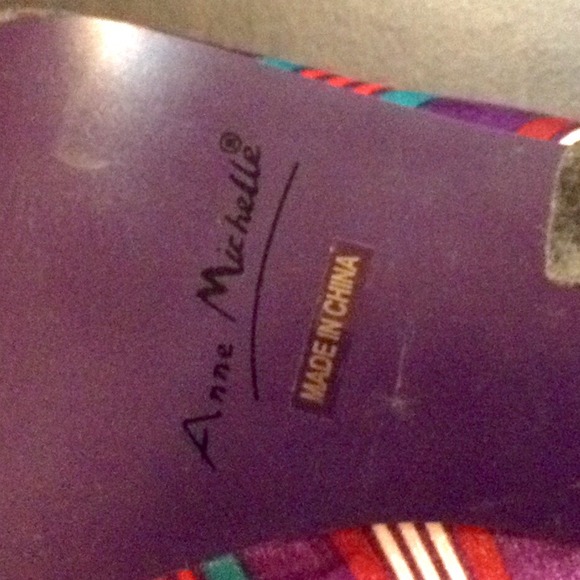 Candy Striped Anne Michelle Heels - Picture 3 of 3