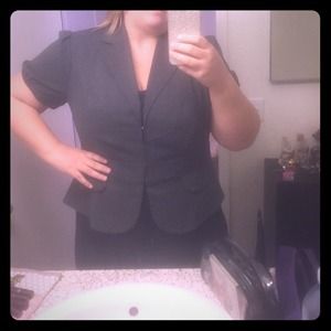Grey short sleeve blazer! Lane Bryant