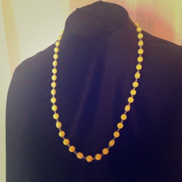 Yellow 30" beaded necklace!