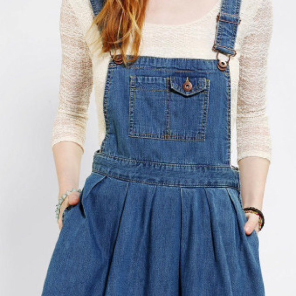Denim overall skirt