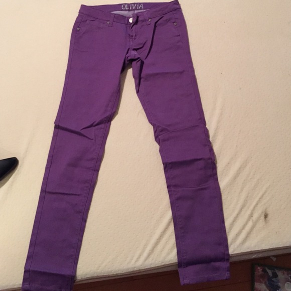 Purple skinny jeans