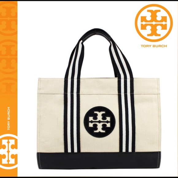 Tory Burch Handbags - Tory Burch Canvas and Leather tote