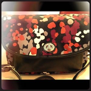 Coach Park Splatter Print Violet Flap Crossbody