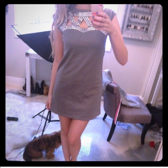 BCBG studded sweater dress