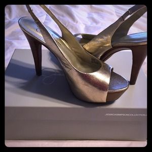 Jessica Simpson Gold heels