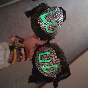 Glow in the dark LOUD rave bra