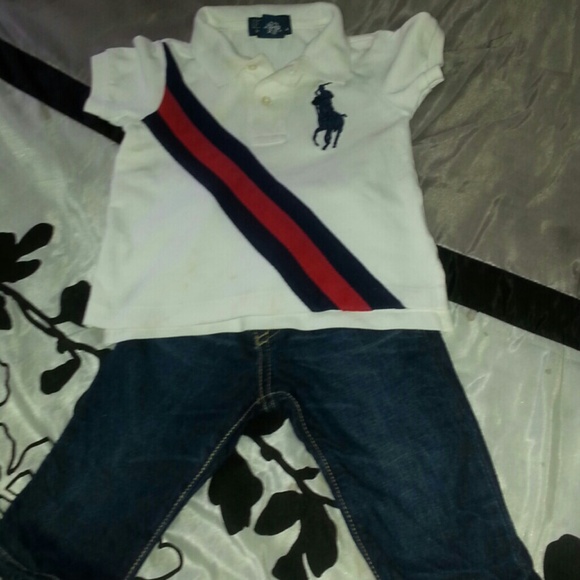 Baby polo shirt with jeans bundle