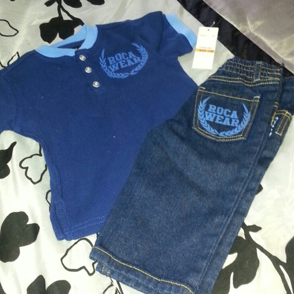 Baby clothes jeans and shirt set @rockrock