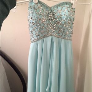 PROM DRESS - blue sequin top