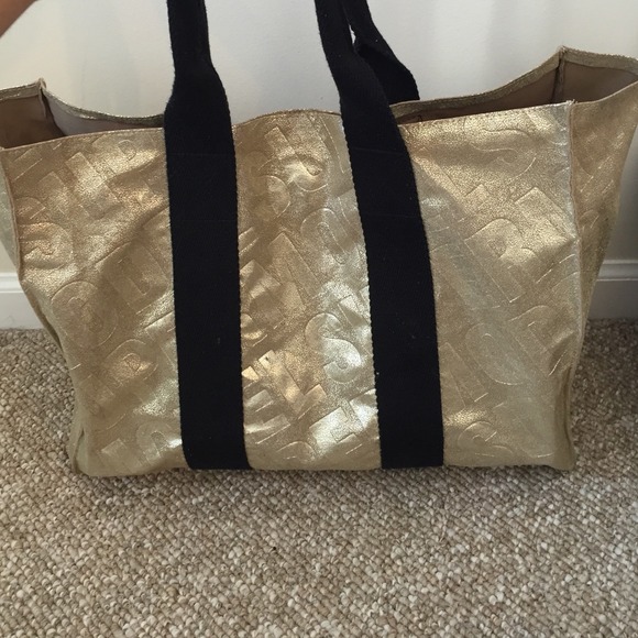 Gold Victoria's Secret tote
