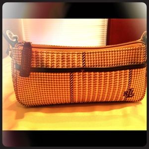 Ralph Lauren Brown Jacquard Houndstooth Small Bag