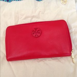 Tory Burch continental wallet blood orange,
