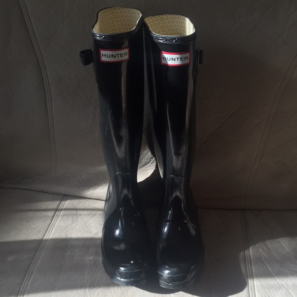 Black Gloss Hunter Rain Boots