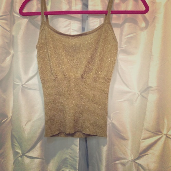 Gold metallic tank top
