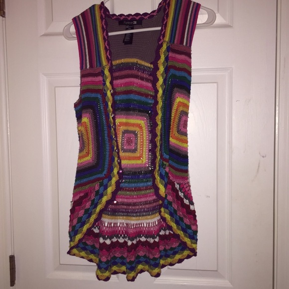 Forever 21 Crochet Knit Vest
