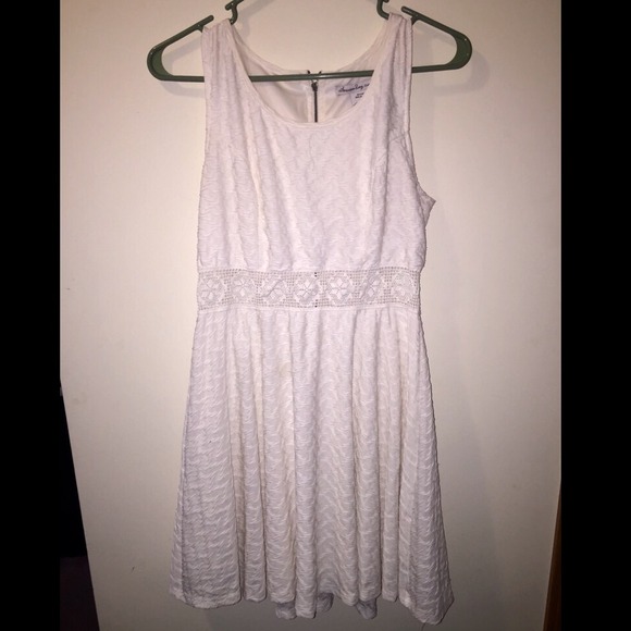 White dress with lace waist