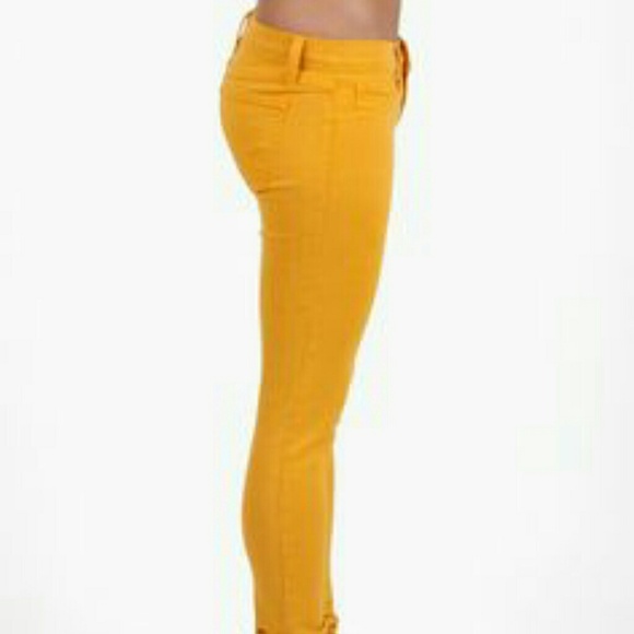Gold yellowish skinny leg